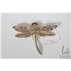 Image 1 : 18kt yellow gold dragonfly brooch, set with 1.05ct oval cabochon sapphires, 5.00ct of round full cut