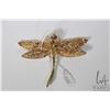 Image 2 : 18kt yellow gold dragonfly brooch, set with 1.05ct oval cabochon sapphires, 5.00ct of round full cut