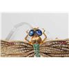 Image 5 : 18kt yellow gold dragonfly brooch, set with 1.05ct oval cabochon sapphires, 5.00ct of round full cut