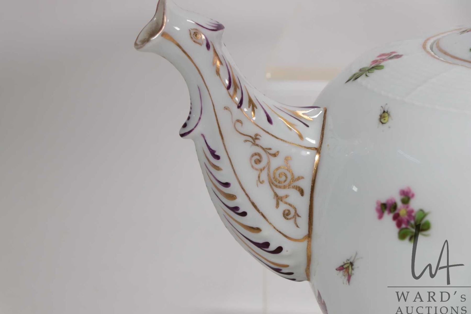 Herend Porcelain tea set with hand painted flowers and insects ...