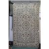 Image 1 : 100% hand made Iranian wool "Kashan" area carpet with center medallion, cream background and overall