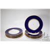 Image 1 : Twelve Minton for Tiffany & Co. New York bone china 10 1/4" cobalt and gold rimmed dinner plates mar