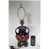 Image 1 : Moorcroft "Pomegranate" double handled, shape 5 vase table lamp on cast metal base, 10 1/2" includin