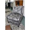 Image 1 : Modern parlour chair with feather patterned upholstery, purchased at Cottswood