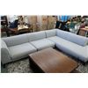 Image 1 : Natuzzi Italia two piece sectional on polished gunmetal toned tapered supports, 116" X 90"