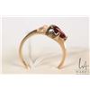 Image 2 : 10kt yellow gold ring set with oval cut garnet gemstone