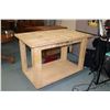 Image 1 : All wood two tier work bench on castors 35" X 48" X 30"