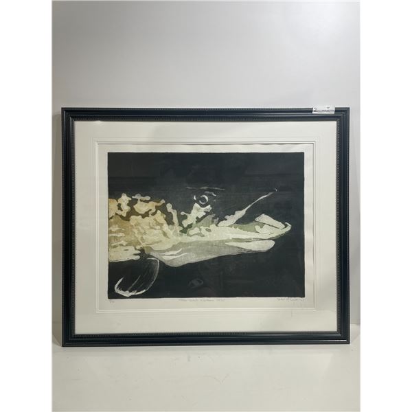The Great Northern Pike Framed Watercolored Painting