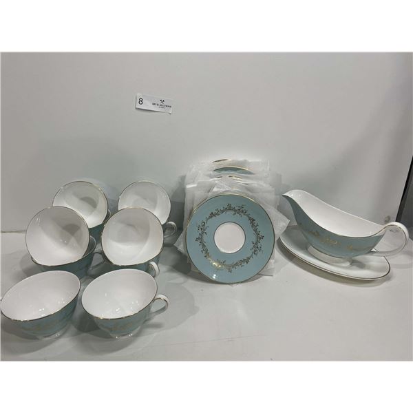 Gorgeous Teal China Teacup Set