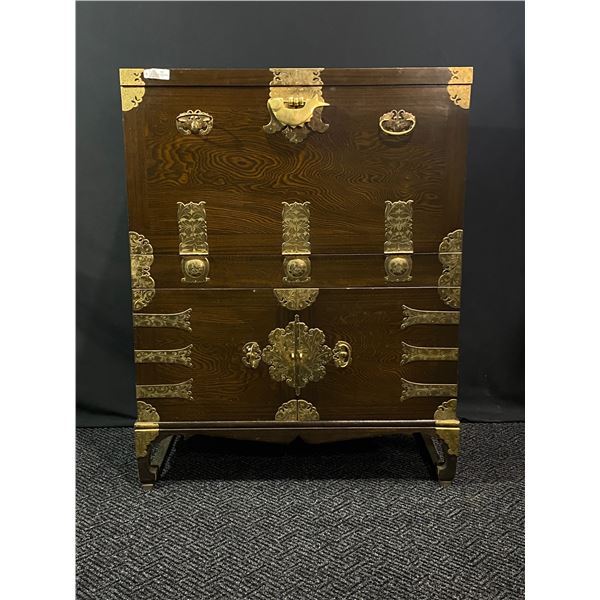 Antique Beautiful  Dresser With Ornate Brass Hardware
