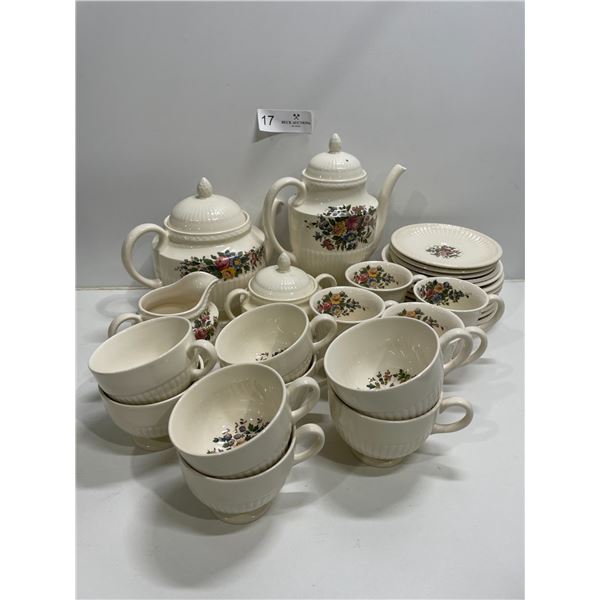 Large Set Of Florally Designed Dishware