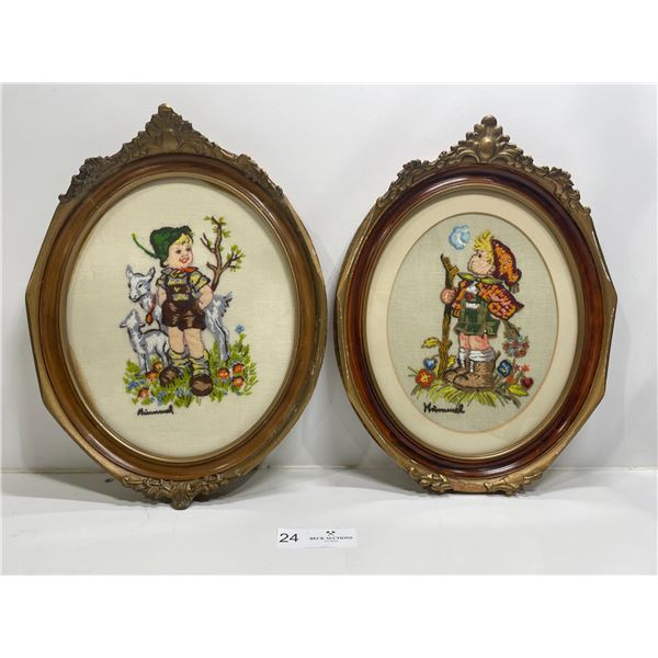 2 Matching Framed Needlefelt Illustrations