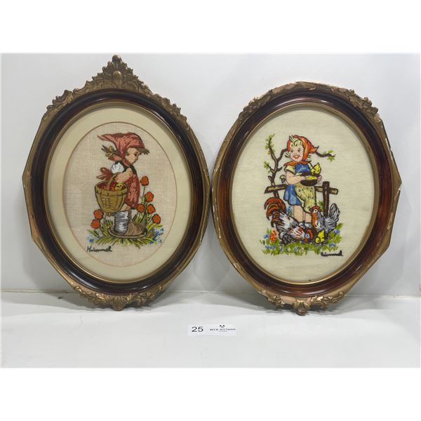 2 Matching Framed Needlefelt Illustrations