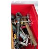 Image 2 : BIN OF SLEDGE, CAULKING GUN, PASSTHROUGH TOOL AND MORE