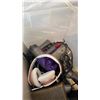 Image 10 : 2 TOTES OF ELECTRONICS AND CLEANING SUPPLIES