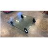 Image 1 : MODERN INDUSTRIAL GLASSTOP COFFEE TABLE RETAIL $1600
