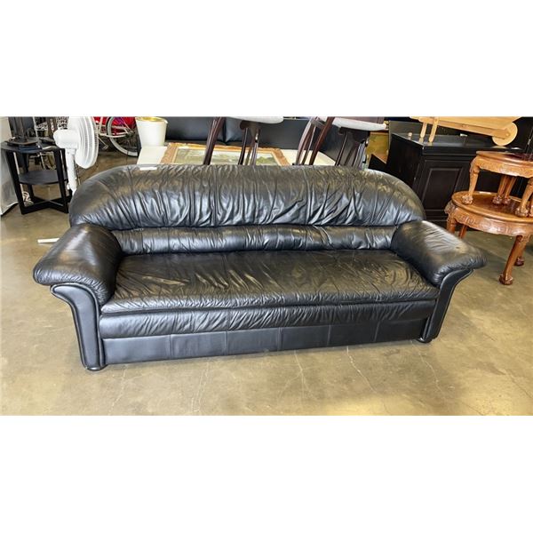 BLACK LEATHER SOFA