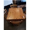 Image 2 : PINE TABLE WITH DRAWERS AND 4 CHAIRS