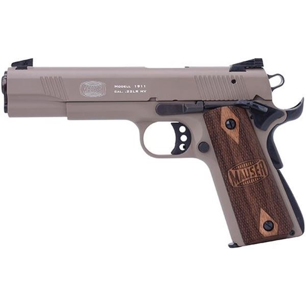 BLG MAUSER 1911 22LR 5" US TAN WALNUT LOGO GRIPS