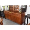 Image 2 : ROSEWOOD BUFFET W/4 DRAWERS & 2 STORAGE CABINETS (72" X 20" X 34")