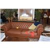 Image 1 : 89" NATAZZI LEATHER CHESTERFIELD SOFA