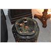 Image 2 : VINTAGE CHINESE BLACK LACQUERED 5 LEG STOOL (15" X 17")