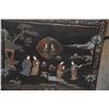 Image 2 : CHINESE BLACK LACQUER CABINET W/HAND PAINTED MOTIFS (24" X 12" X 36 1/2")
