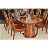 Image 13 : KOA & EBONY INLAY DINING TABLE W/1 LEAF & 6 CHAIRS BY DAVID LEFELL (94" X 39 1/2") (8 PCS)