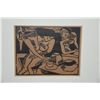 Image 2 : FRAMED WOODBLOCK (AFTER THE ORIGINAL) (18 3/4" X 15 3/4")