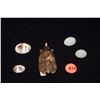 Image 1 : SERPENTINE CICADA, WHITE JADE CABOCHONS, FLOWER JADE CABOCHONS (5 PCS)