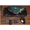 Image 1 : ASSORTED CARVED SEMI-PRECIOUS STONE FIGURES & FORMS (DOES NOT INCLUDE STAND) (5 PCS)