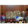 Image 2 : MIXED LOT: ASSORTED CHOPS, BOXES, MING BOWL (BROKEN), BOOKENDS, CLOISONNE, CASE, ETC. (14 PCS)