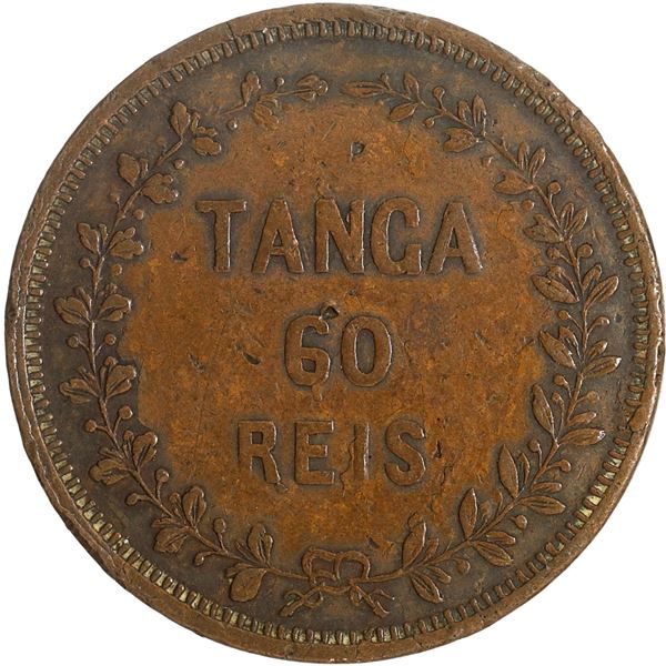Indo-Portuguese, Colonial Coinage, Luiz I, Copper Tanga (60 Reis), 1871 AD.