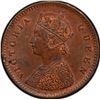 Image 2 : Rare Top Pop PCGS MS 64 BN Graded Copper One Twelfth Anna Coin of Victoria Queen of Calcutta Mint of