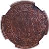 Image 1 : Scarce NGC AU 58 BN Graded Copper One Quarter Anna Coin of Victoria Empress of Bombay Mint of 1883.