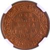 Image 1 : Very Rare Graded NGC MS 66 RD Bonze One Quarter Anna Coin of Bombay Mint of King George V of 1926