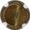 Image 2 : Rare NGC MS 66 Graded Nickel Brass Half Anna Coin of King George VI of Bombay Mint of 1942.