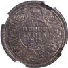 Image 1 : Very Rare Silver Quarter Rupee Coin of King George V of Bombay Mint of 1915 with Toning.