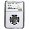 Image 3 : Rare NGC MS 65 Graded Silver Half Rupee Coin of King George V of Calcutta Mint of 1936.