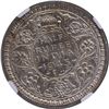 Image 1 : NGC MS 62 Graded Silver Half Rupee Coin of King George VI of Bombay Mint of 1943.