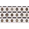 Image 1 : Half Rupee Eighteen Coins Collection of Different Years and Mints of Silver and Nickel of King Georg