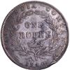 Image 2 : Very Rare 1840 Silver One Rupee Coin of Victoria Queen of Calcutta Mint with M Incused and 34 Berrie