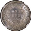 Image 2 : NGC MS 61 Graded Silver One Rupee Coin of Victoria Queen of Calcutta/Bombay Mint of 1840.