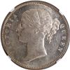 Image 1 : Very Rare NGC AU 58 Graded Silver One Rupee Coin of Victoria Queen of Madras Mint of 1840.