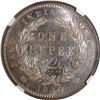 Image 2 : Very Rare NGC AU 58 Graded Silver One Rupee Coin of Victoria Queen of Madras Mint of 1840.