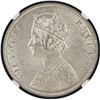 Image 2 : NGC MS 62 Graded Silver One Rupee Coin of Victoria Empress of Bombay Mint of 1890.