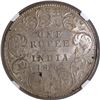 Image 1 : NGC MS 62 Graded Silver One Rupee Coin of Victoria Empress of Bombay Mint of 1892.