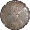Image 2 : NGC MS 62 Graded Silver One Rupee Coin of Victoria Empress of Bombay Mint of 1892.
