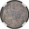 Image 1 : Scarce NGC AU 58 Graded Silver One Rupee Coin of Victoria Empress of Bombay Mint of 1898.