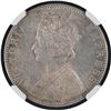 Image 2 : Scarce NGC AU 58 Graded Silver One Rupee Coin of Victoria Empress of Bombay Mint of 1898.